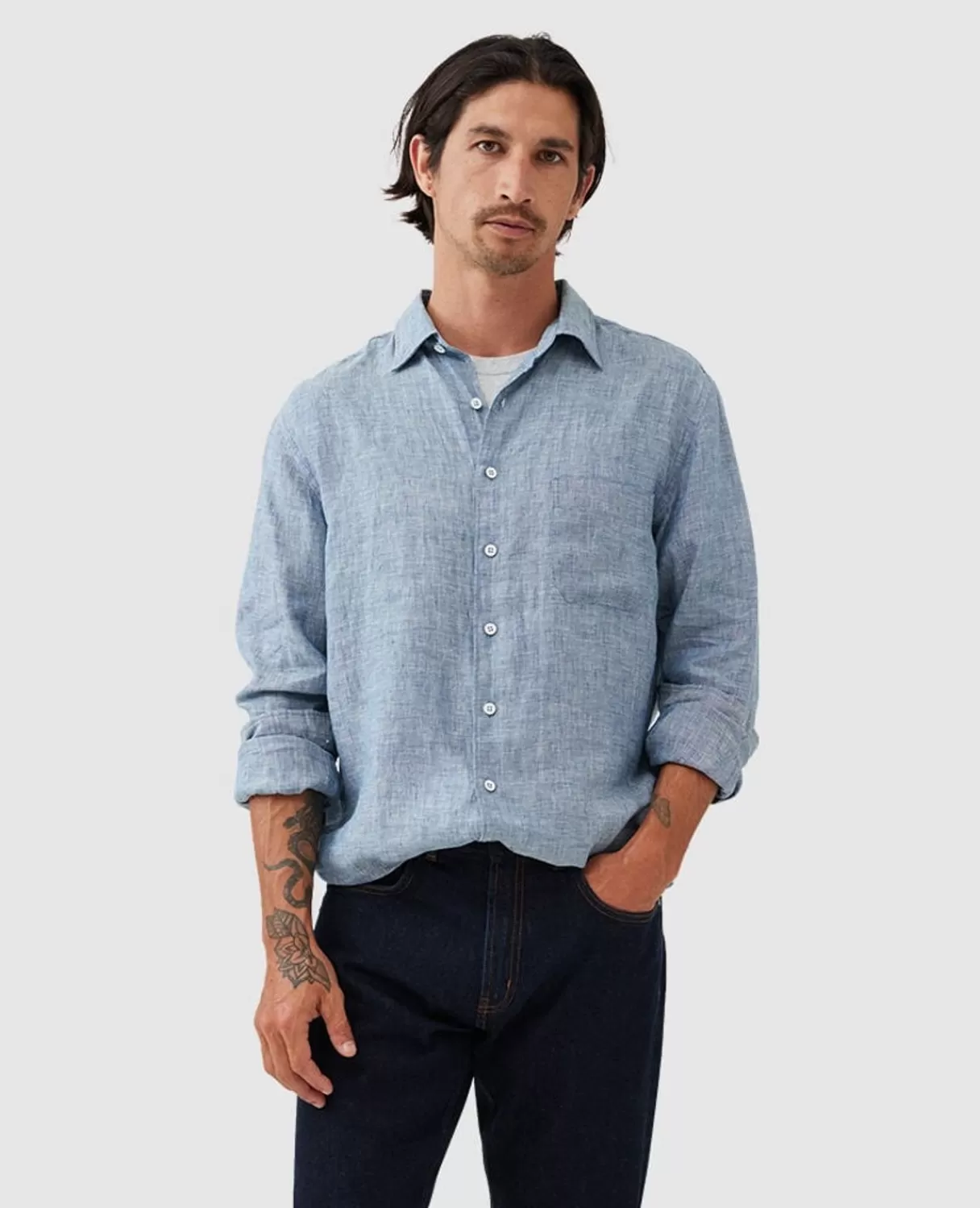 Cheap Rodd & Gunn Chaffeys Sports Fit Shirt Denim