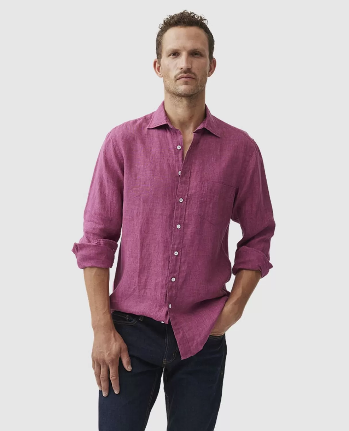 Discount Rodd & Gunn Coromandel Sports Fit Shirt Berry