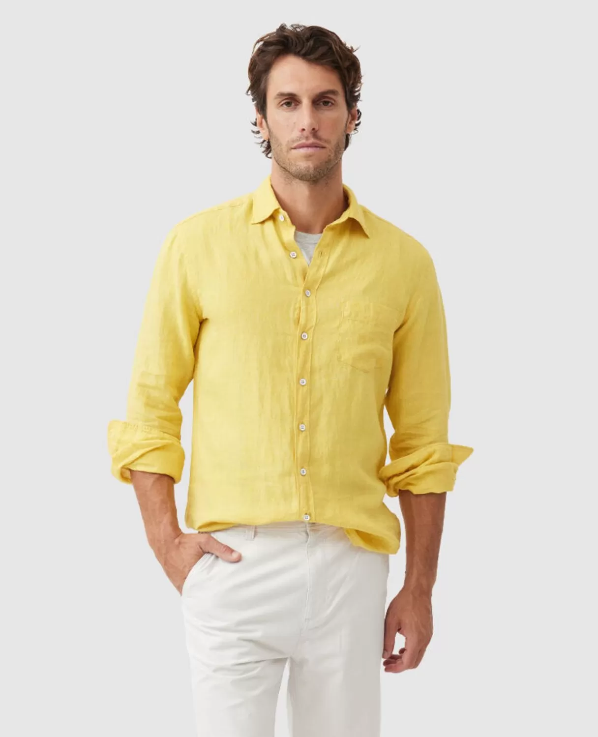 Clearance Rodd & Gunn Coromandel Sports Fit Shirt Canary