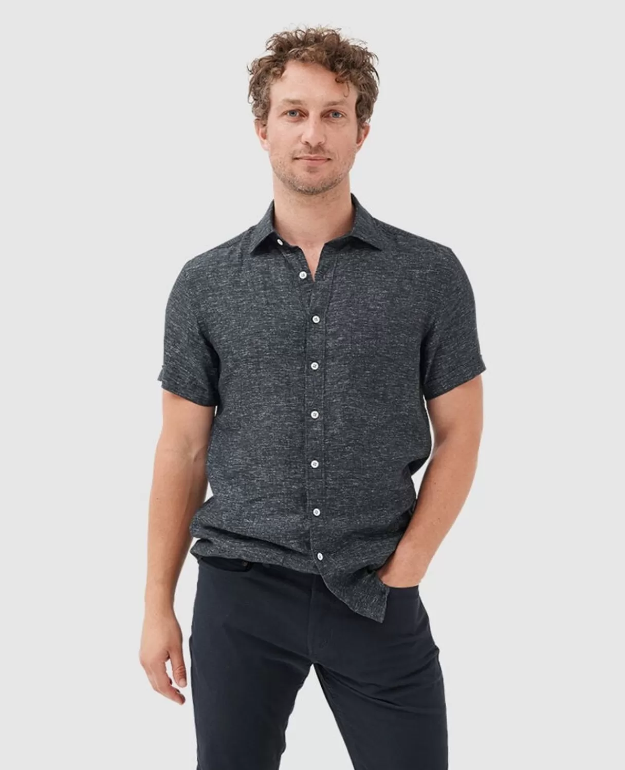 Discount Rodd & Gunn Ellerslie Sports Fit Shirt Black Pearl