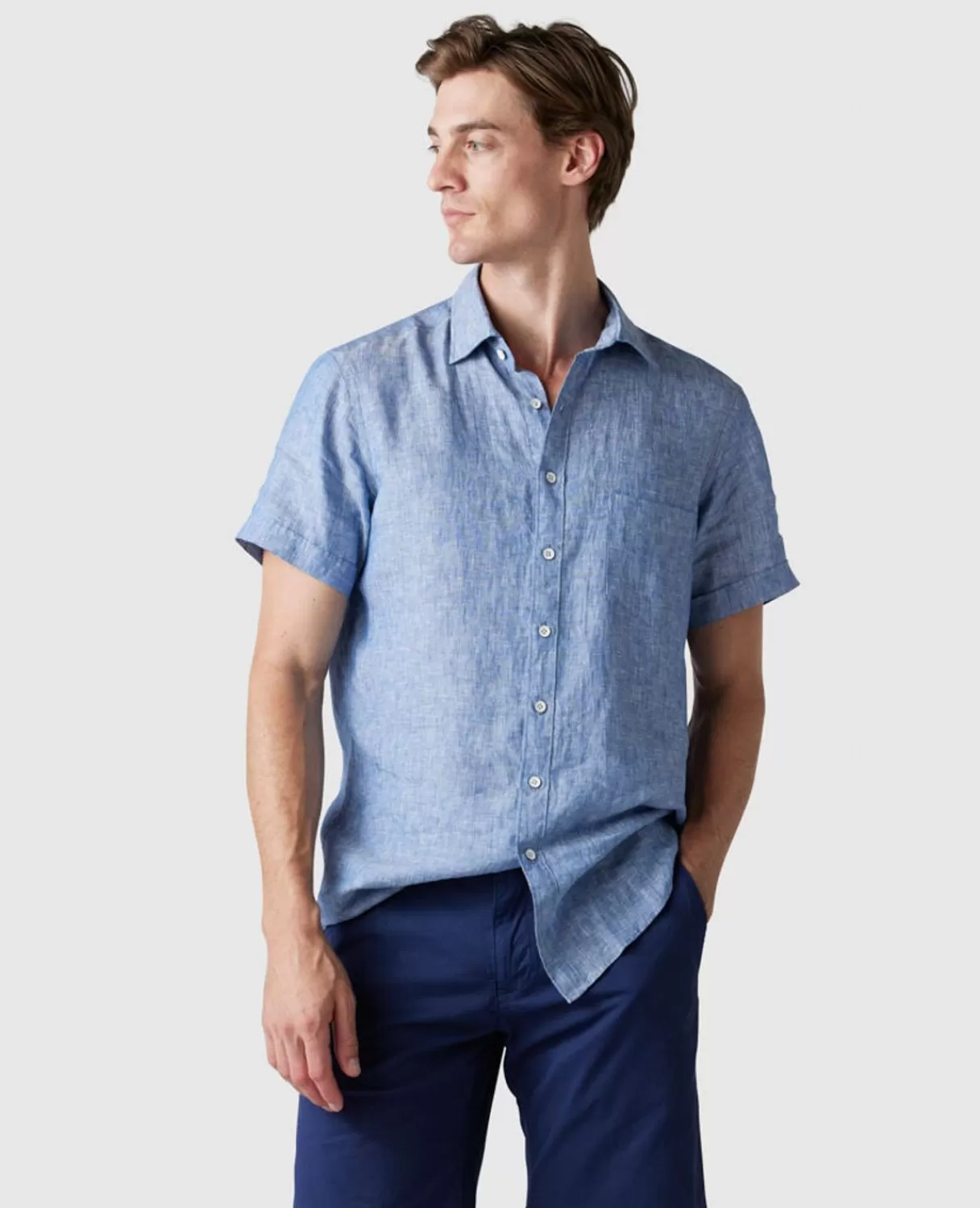 Hot Rodd & Gunn Ellerslie Sports Fit Shirt Denim