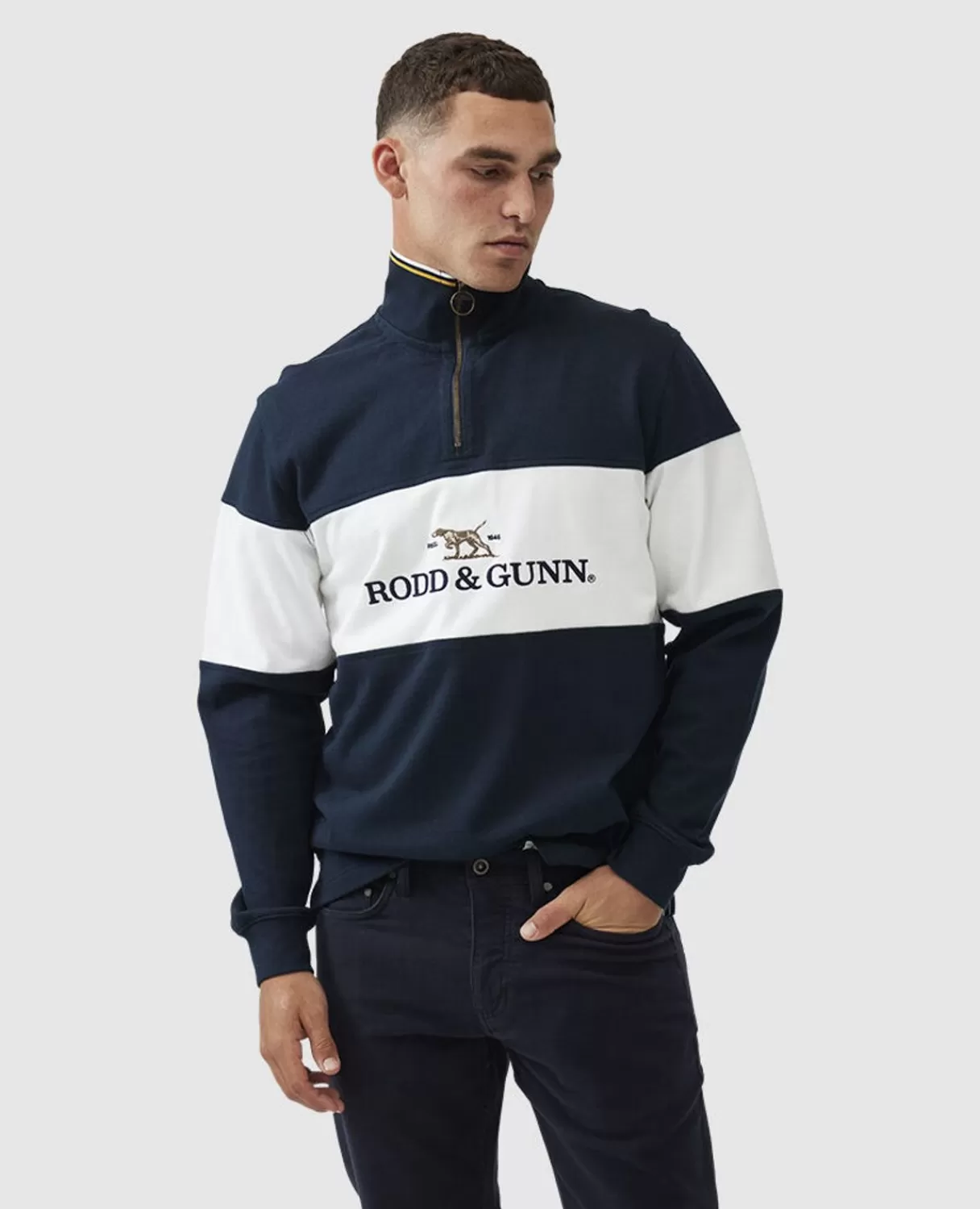 Cheap Rodd & Gunn Foresters Peak Sweat Midnight