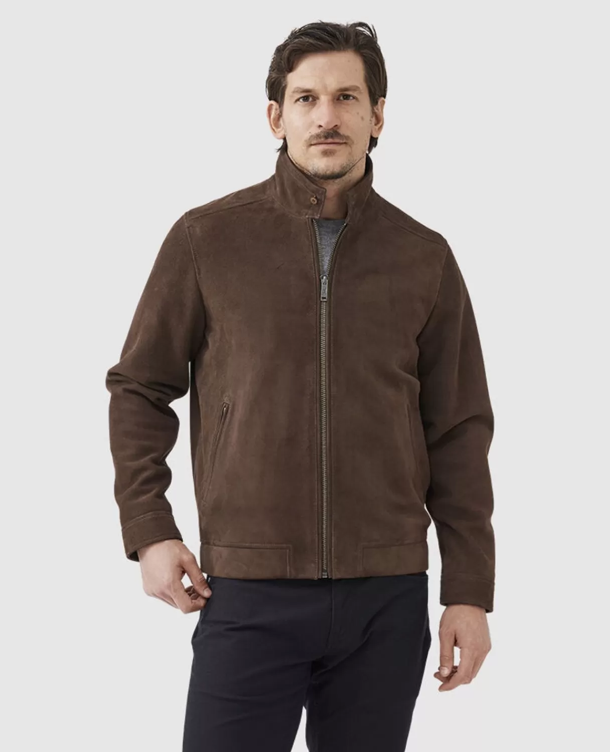 Online Rodd & Gunn Glen Massey Leather Jacket Taupe