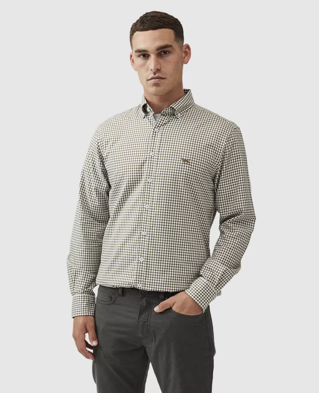 Hot Rodd & Gunn Gunn Check Oxford Sports Fit Shirt Loden