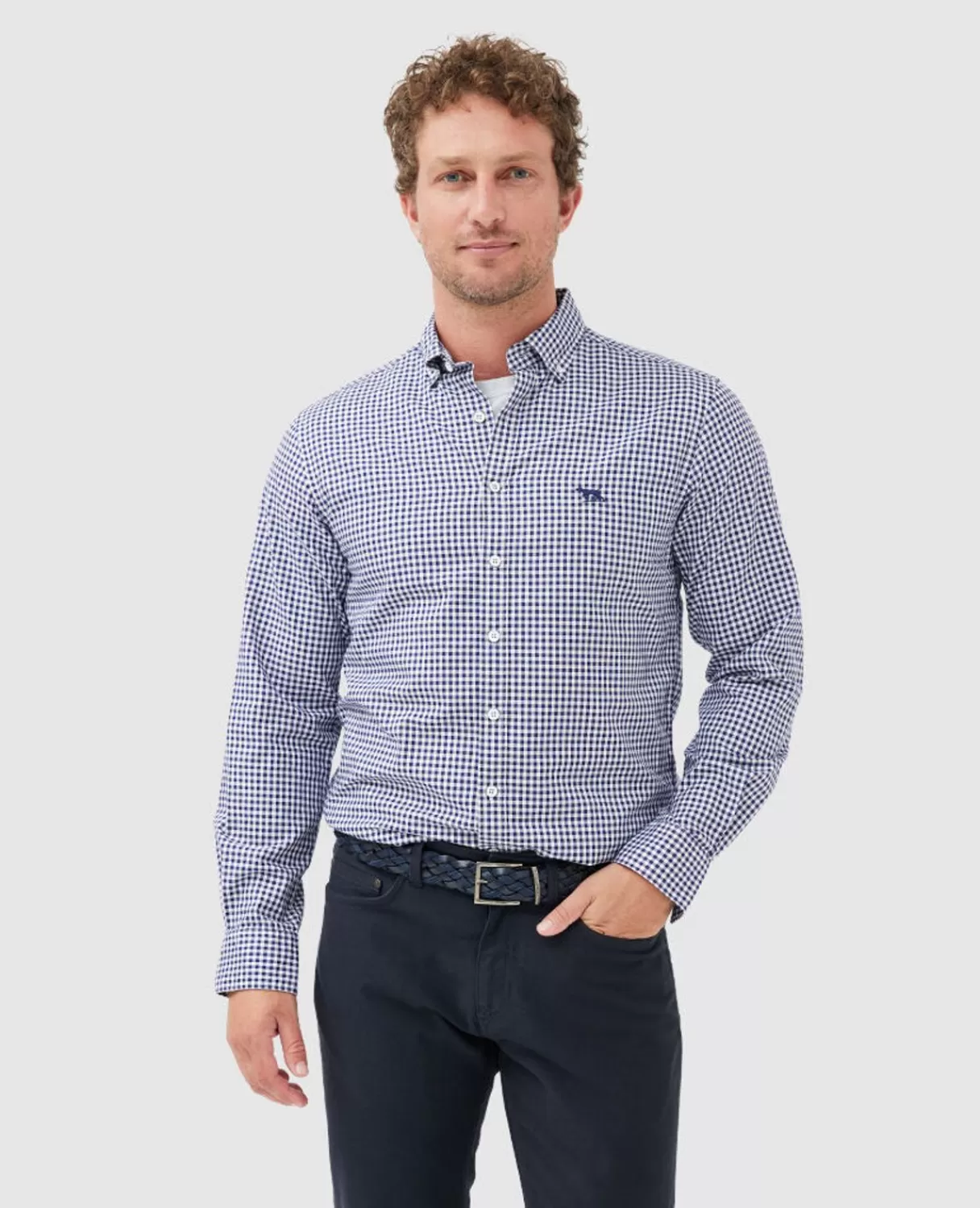 Shop Rodd & Gunn Gunn Check Oxford Sports Fit Shirt Snow