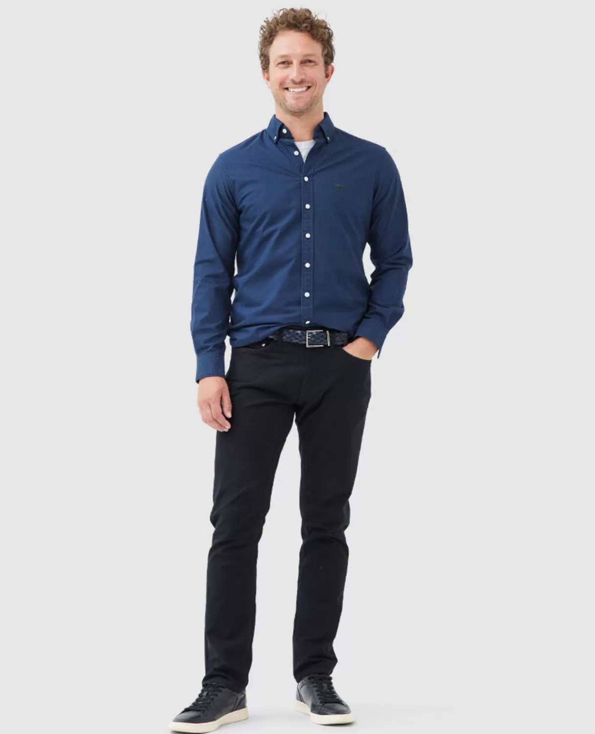 Hot Rodd & Gunn Gunn Oxford Sports Fit Shirt Navy