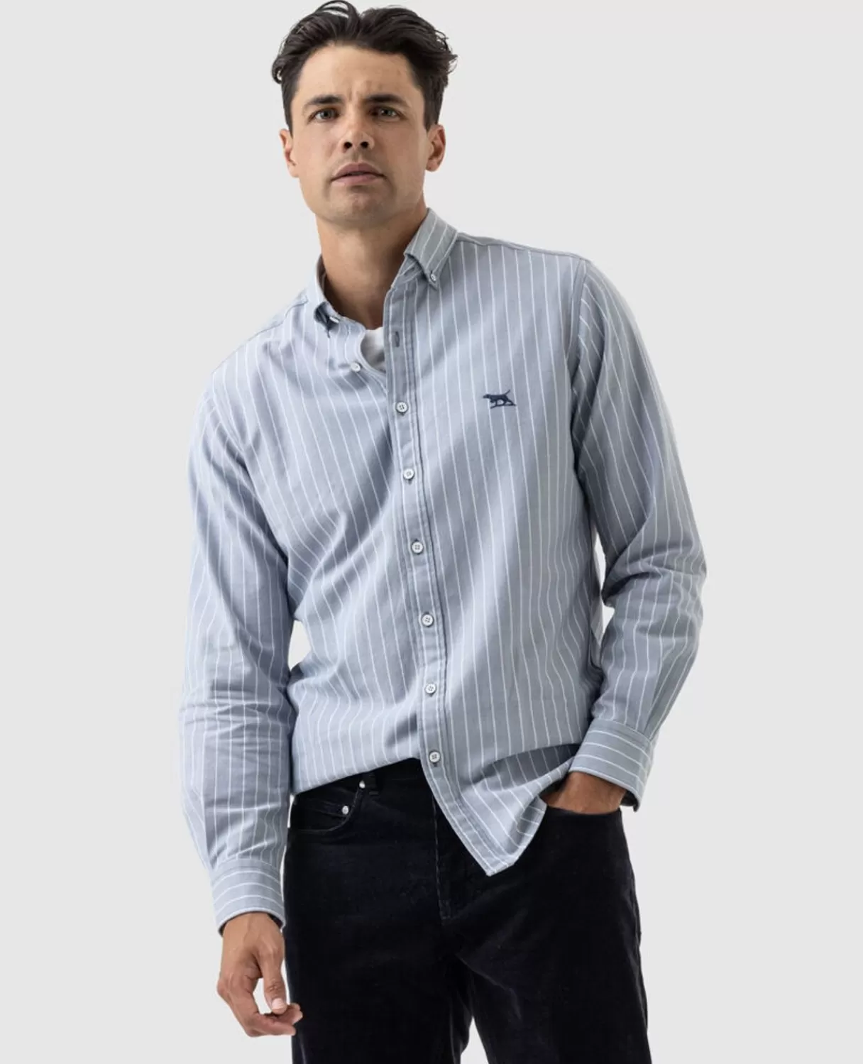 Flash Sale Rodd & Gunn Gunn Oxford Stripe 3 Sports Fit Shirt Arctic