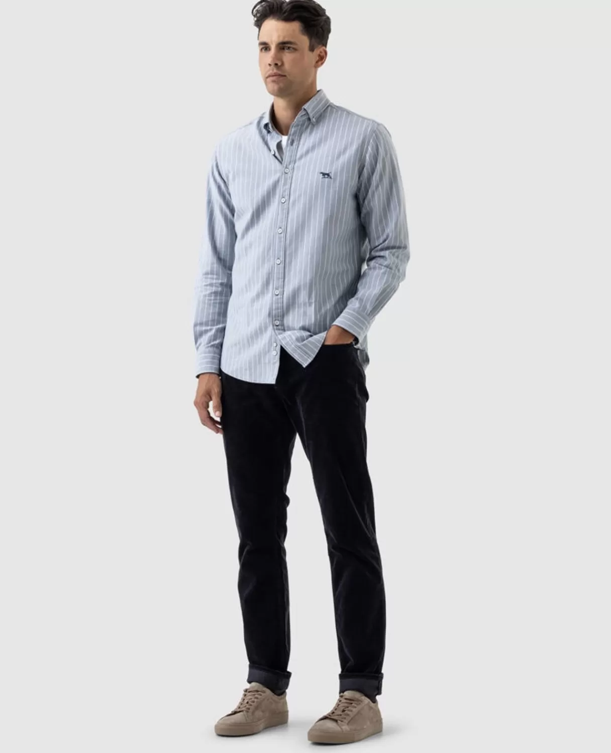 Flash Sale Rodd & Gunn Gunn Oxford Stripe 3 Sports Fit Shirt Arctic