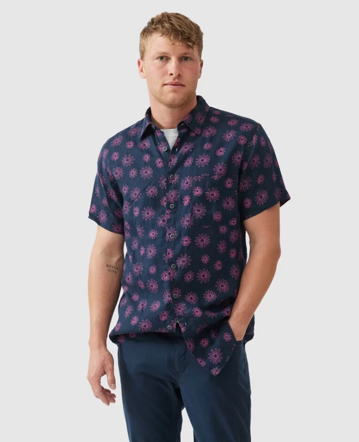 Outlet Rodd & Gunn Jacobs River Sports Fit Shirt Navy