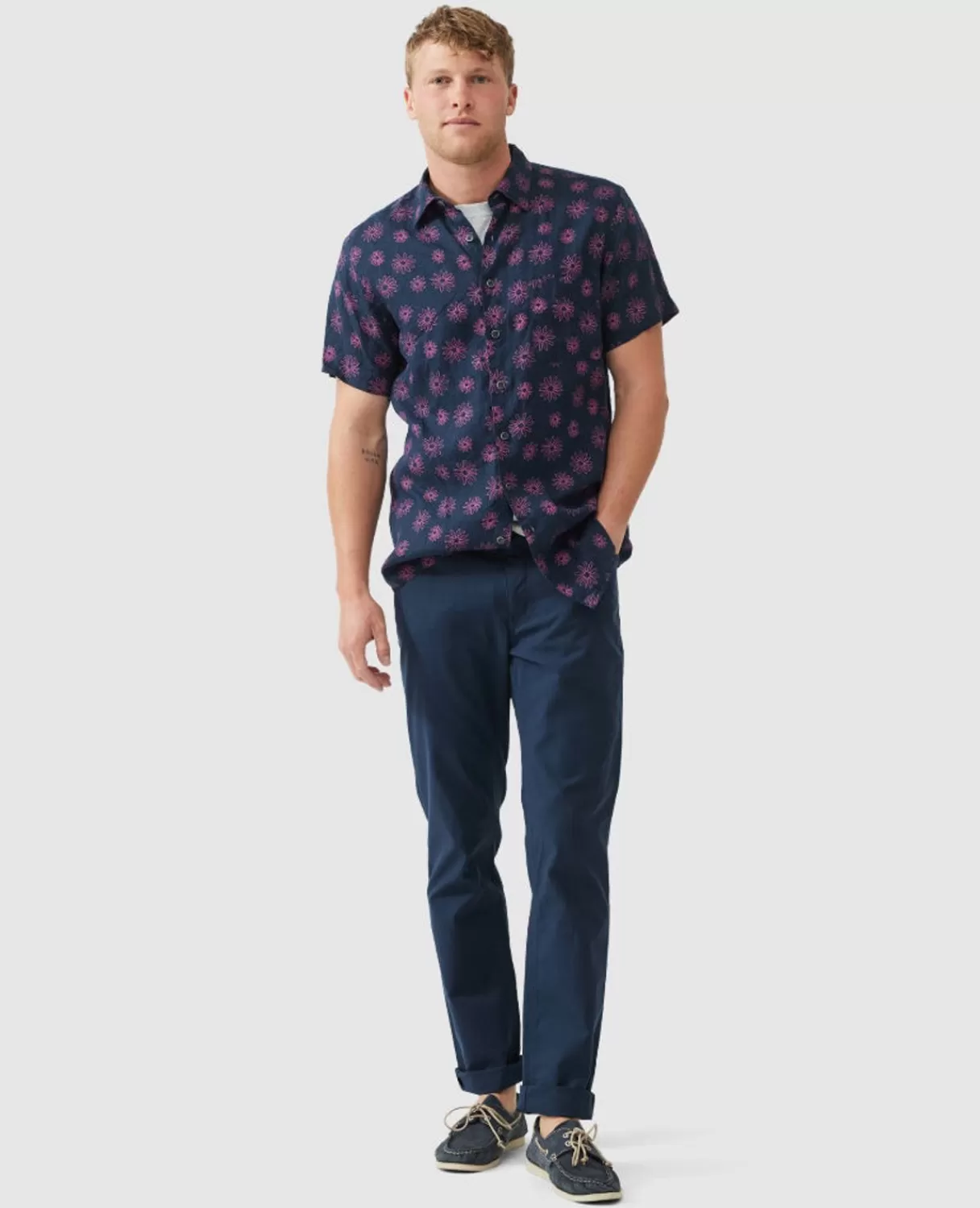 Outlet Rodd & Gunn Jacobs River Sports Fit Shirt Navy