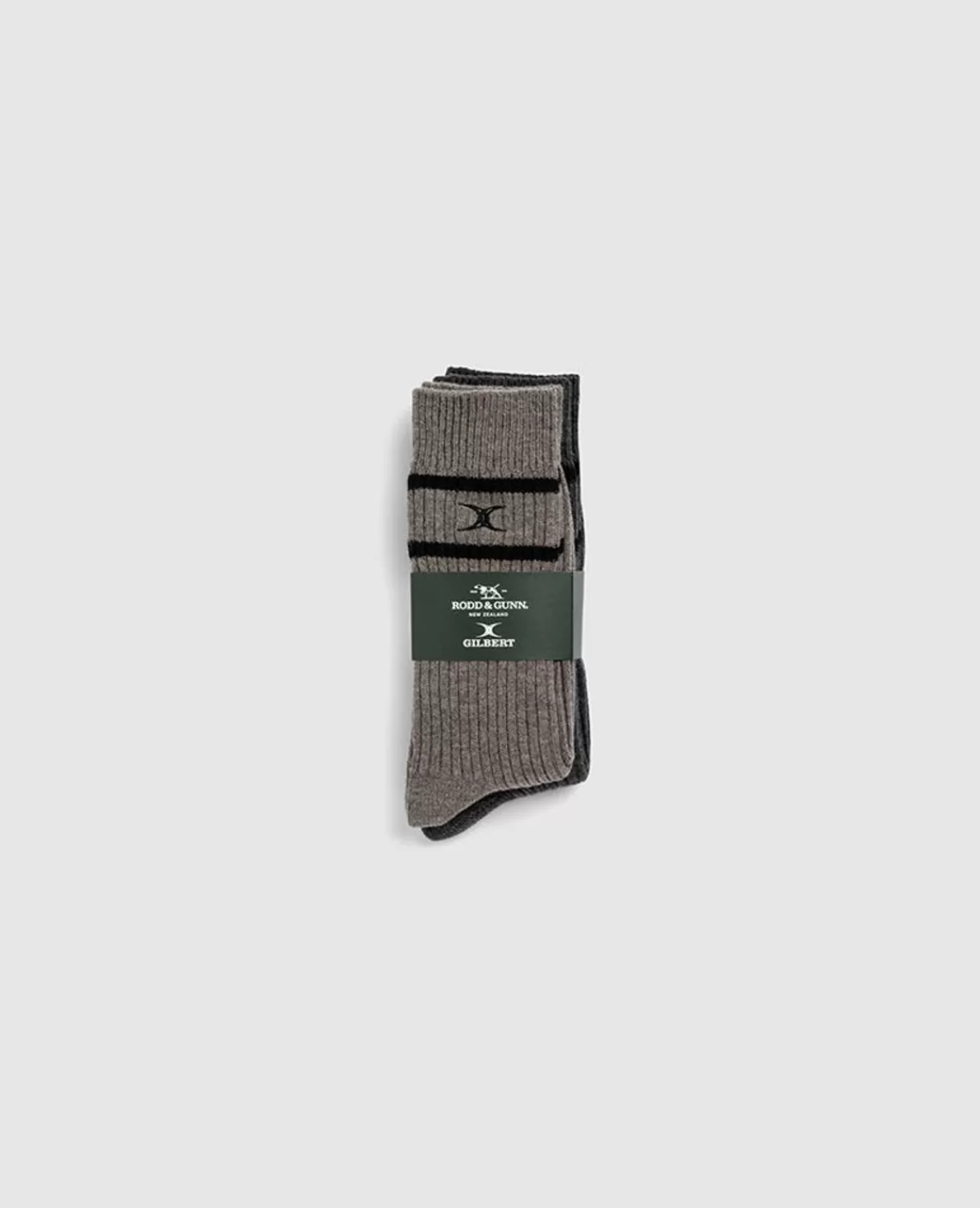 Outlet Rodd & Gunn Line Out Sock Two Pack Charcoal/Taupe