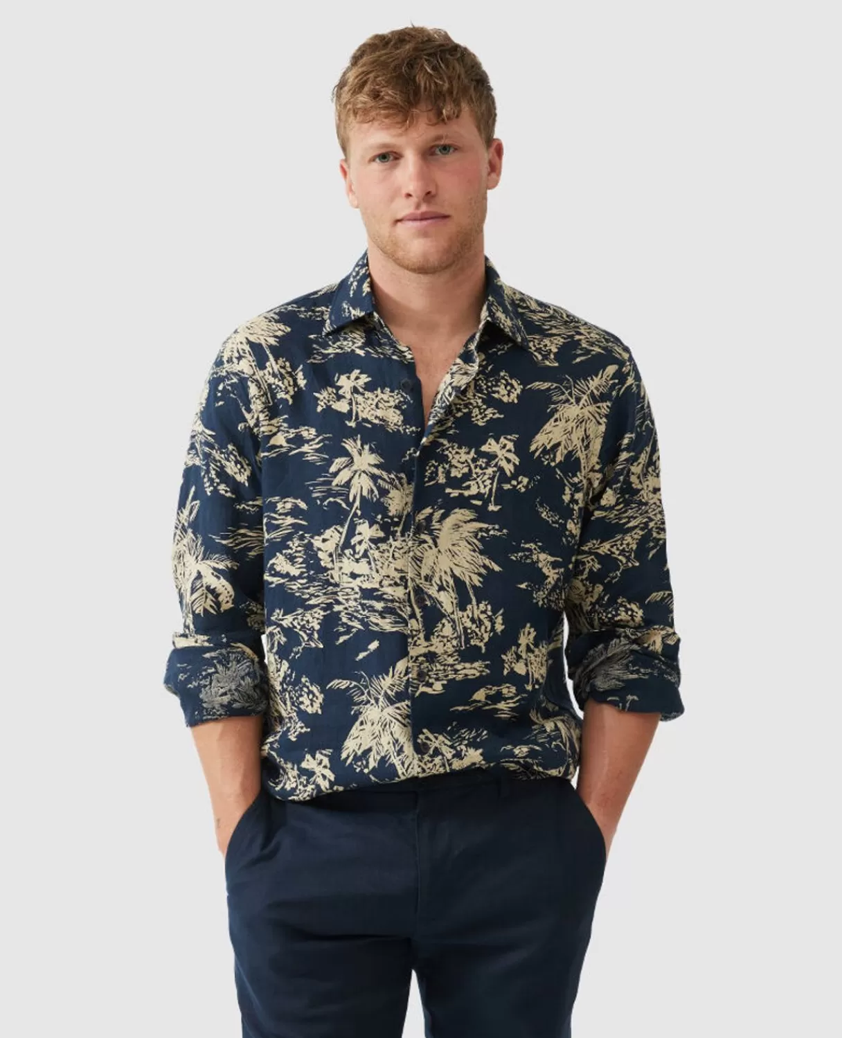 Discount Rodd & Gunn Livingstone Shirt Midnight Sand