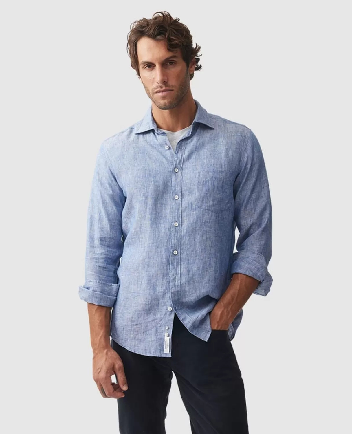 Shop Rodd & Gunn Seaford Sports Fit Shirt Denim