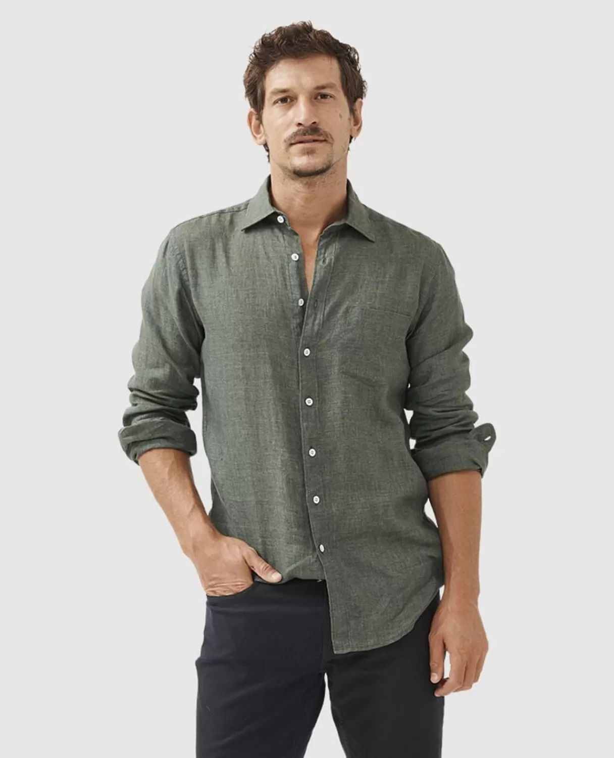 Online Rodd & Gunn Seaford Sports Fit Shirt Forest