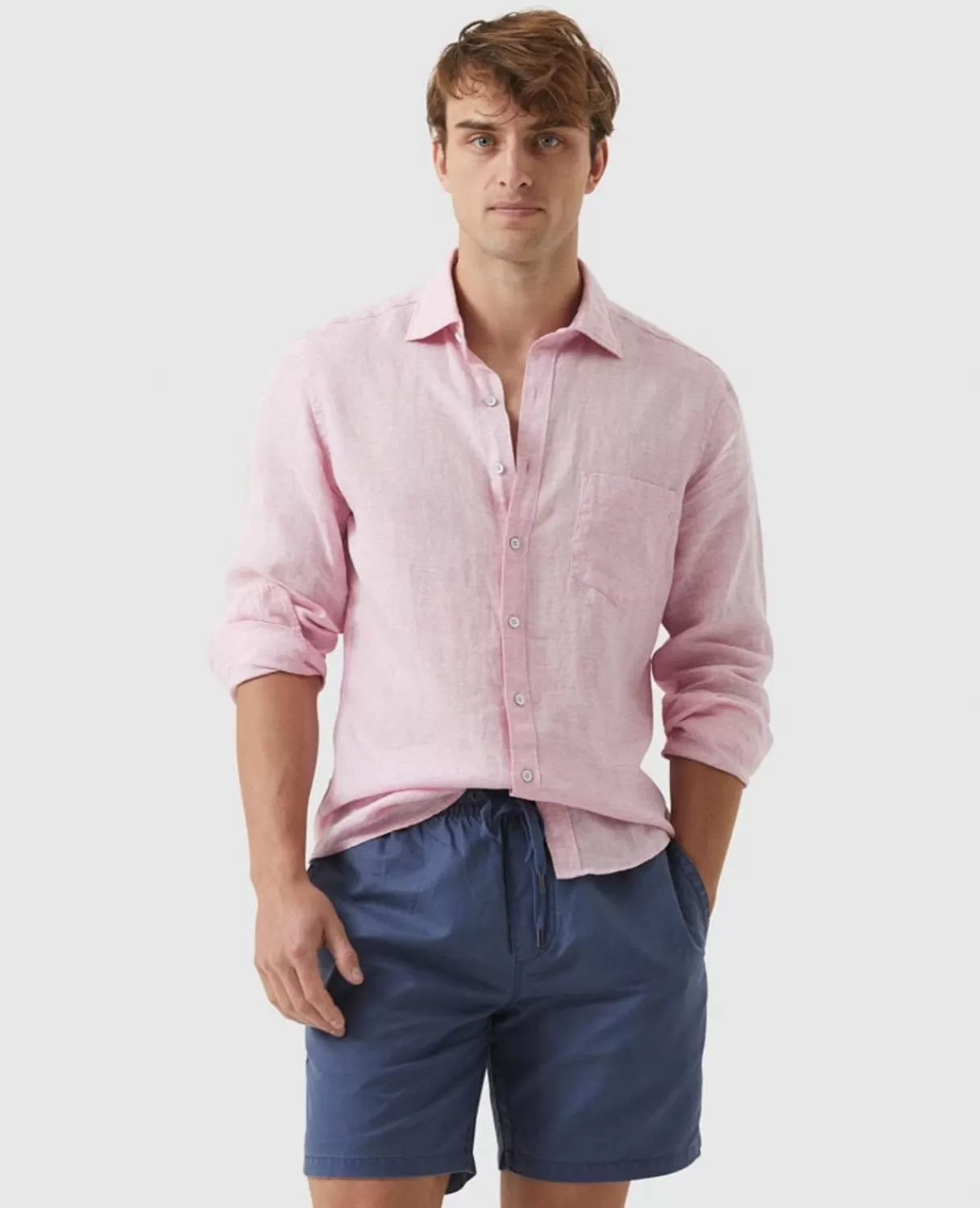 Shop Rodd & Gunn Seaford Sports Fit Shirt Wild Rose