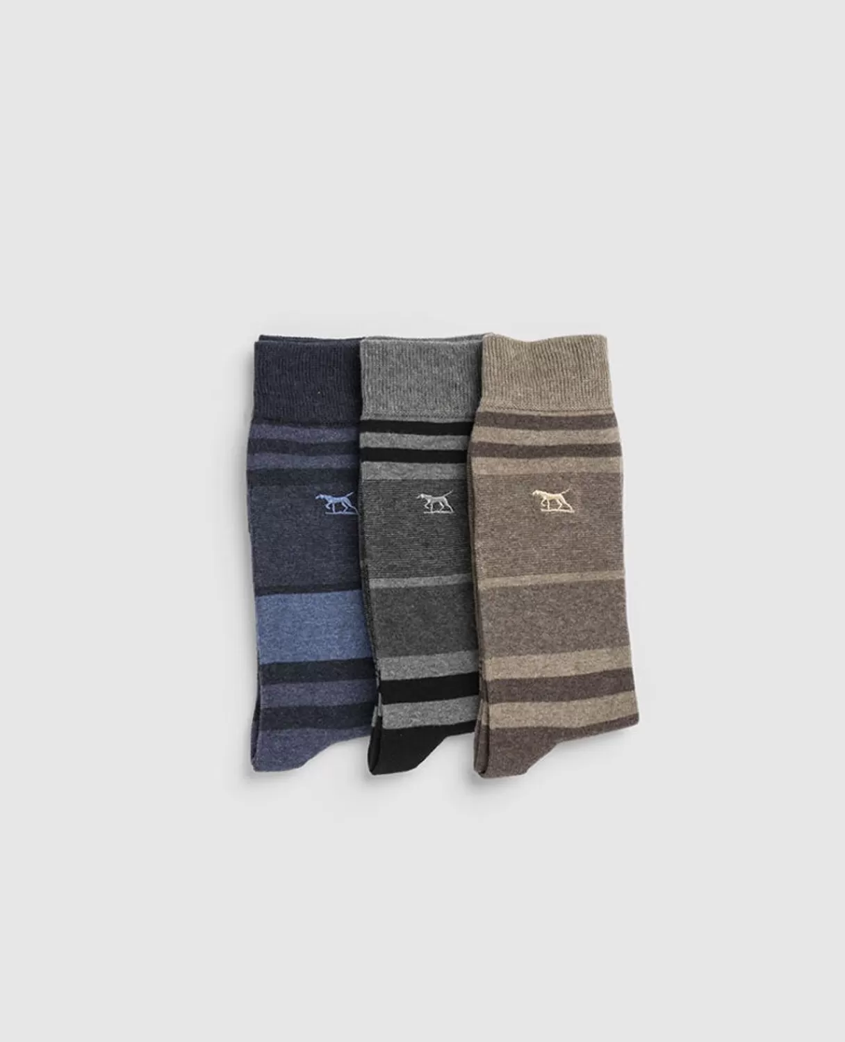 Online Rodd & Gunn Stirling Striped Three Pack Socks Assorted