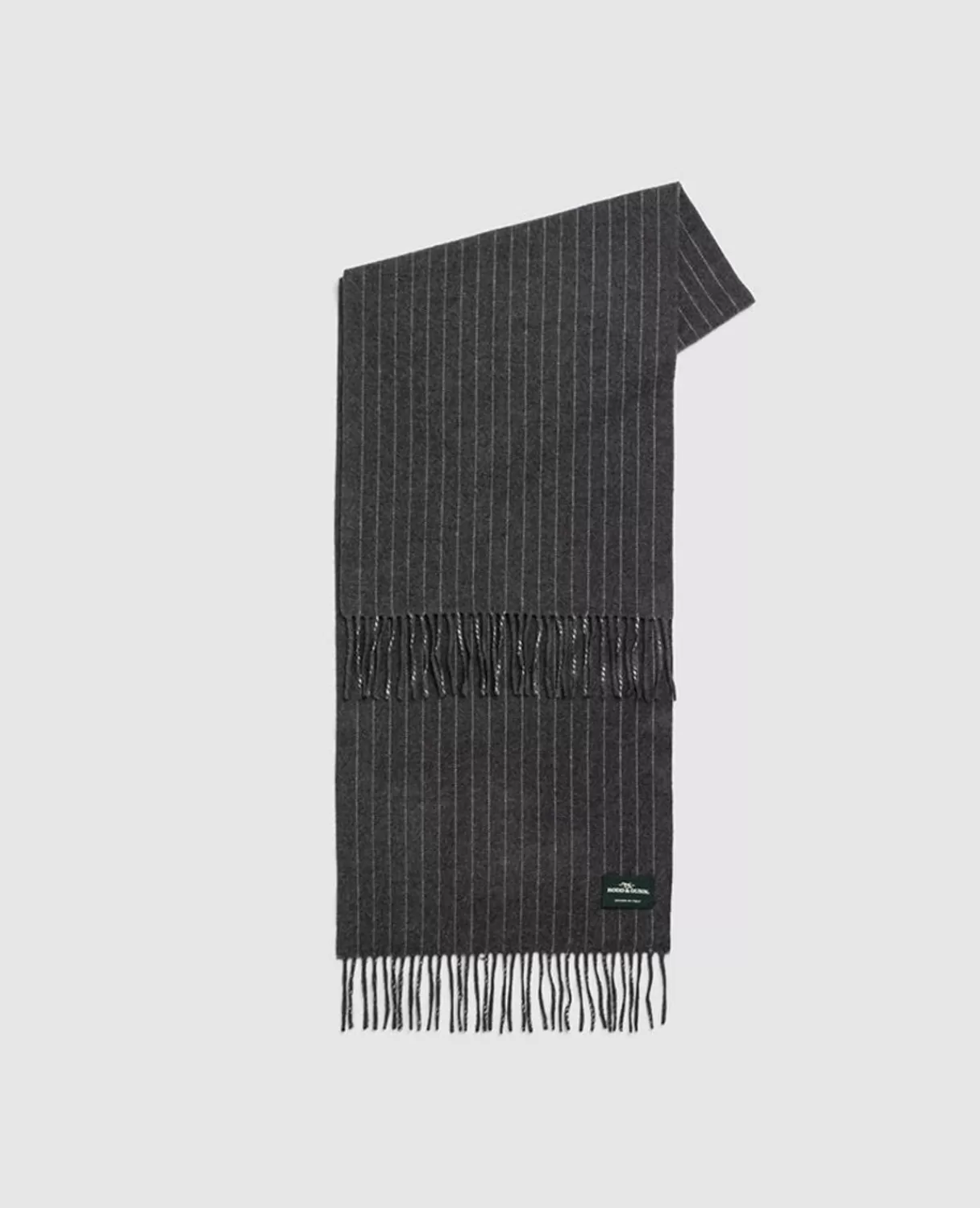 New Rodd & Gunn Strafford Terrace Scarf Charcoal Pin Stripe