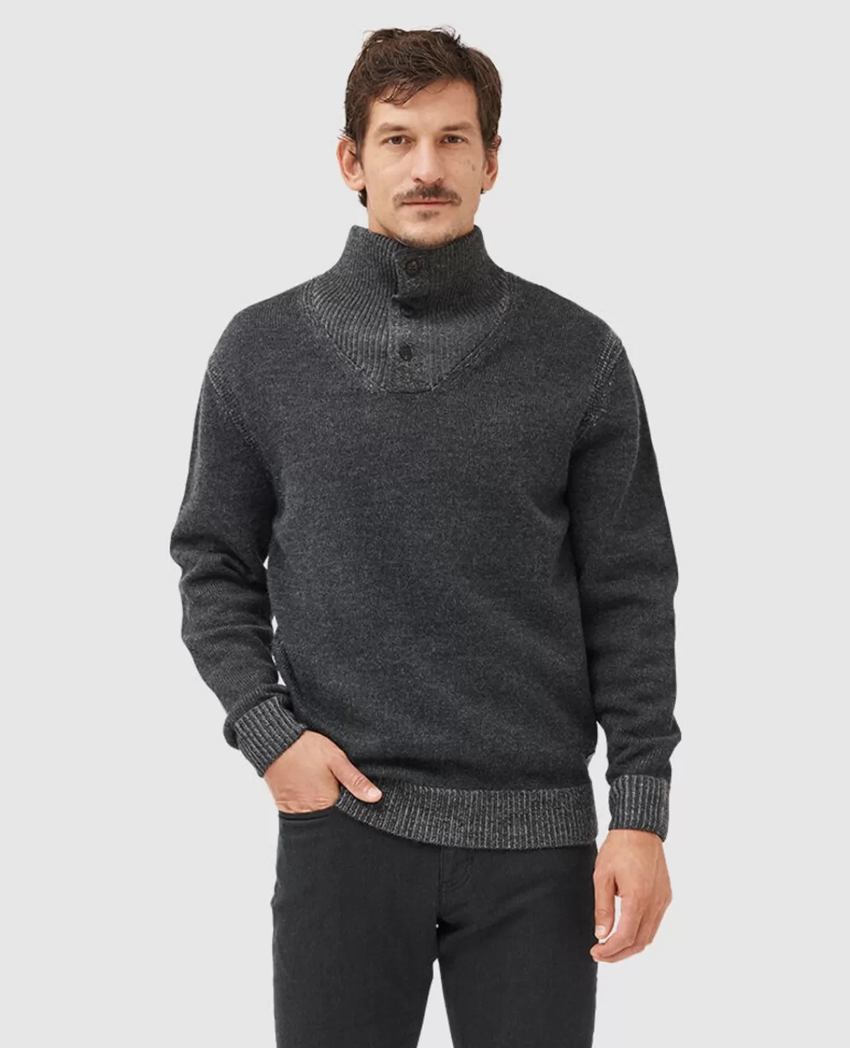 Cheap Rodd & Gunn Studholme Knit Charcoal