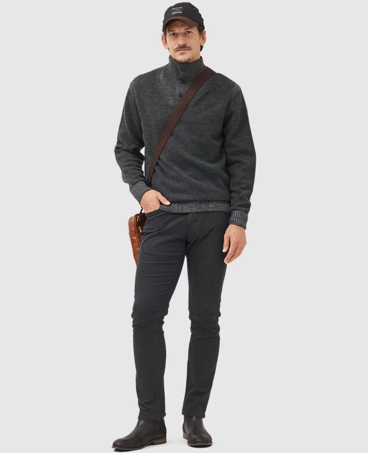 Cheap Rodd & Gunn Studholme Knit Charcoal